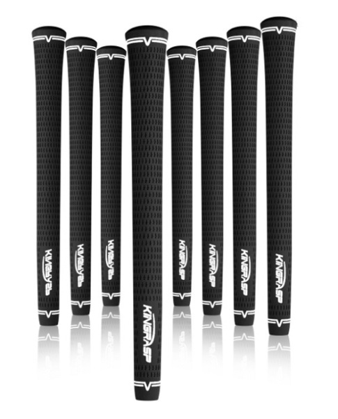 ■超特価!送料無料!■ 8本組 競技志向 抜群のグリップ力 高品質 KINGRASP Golf Grip 標準モデル 60R バックラインなし ブラック