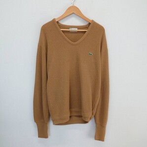 LACOSTE ラコステ セーター ニット 70s 80s ワンポイントロゴ Vネック L 10111869