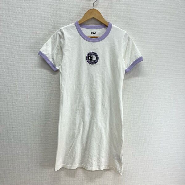 X-girl エックスガール 105232041010 WORLD LOGO S/S FITTED TEE DRESS ワールドロゴ 半袖 ワンピース Tシャツワンピ M 10125933