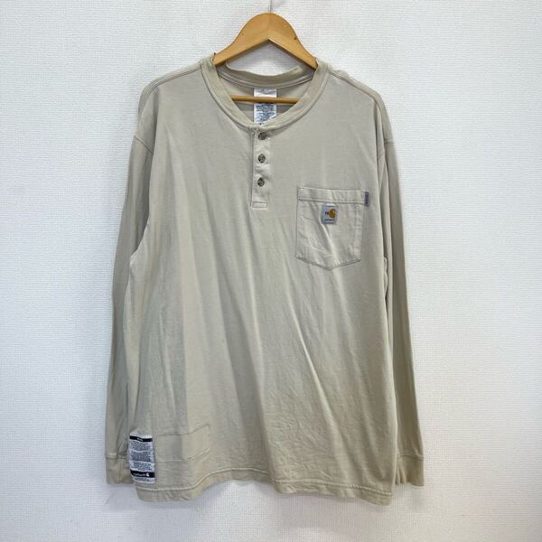 Carhartt カーハート ヘンリーネック ポケット 長袖Tシャツ ロンT カットソー ワンポイントロゴ L 10126054