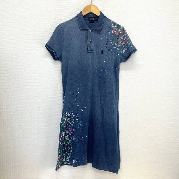 POLO RALPH LAUREN ポロ ラルフローレン 半袖 ポロワンピース ペイント加工 S 10124574