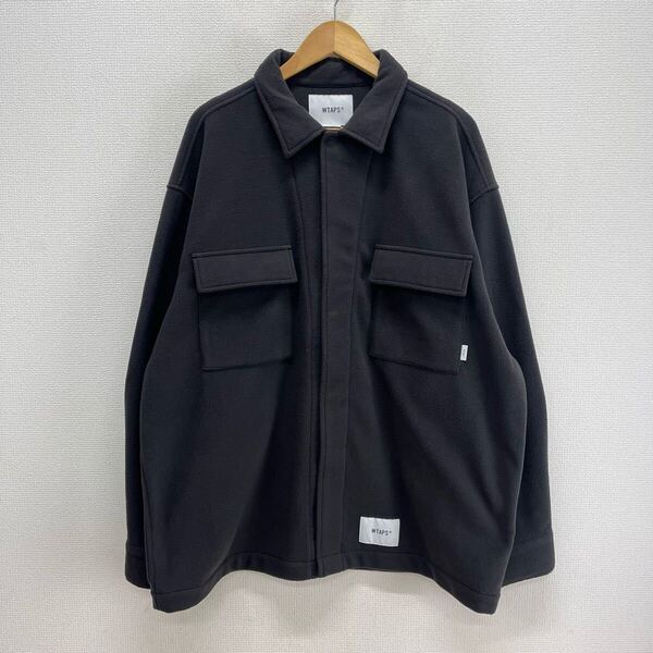 WTAPS ダブルタップス 242TQDT-SHM05 24AW OBJ/LS/POLY.FLEECE ユーティリティーシャツ フリース ジャケット ロゴ 3 10126789