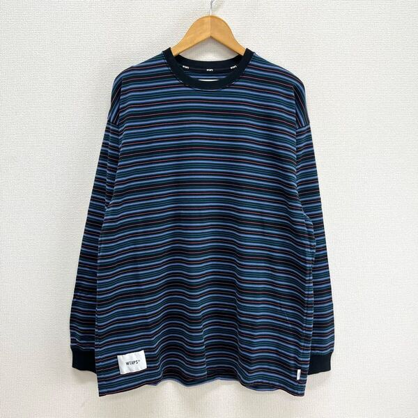 WTAPS ダブルタップス 25SS 251ATDT-CSM21 BDY / LS / COTTON ボーダー コットンジャージーロングスリーブTシャツ ロンT ロゴ 3 10126787