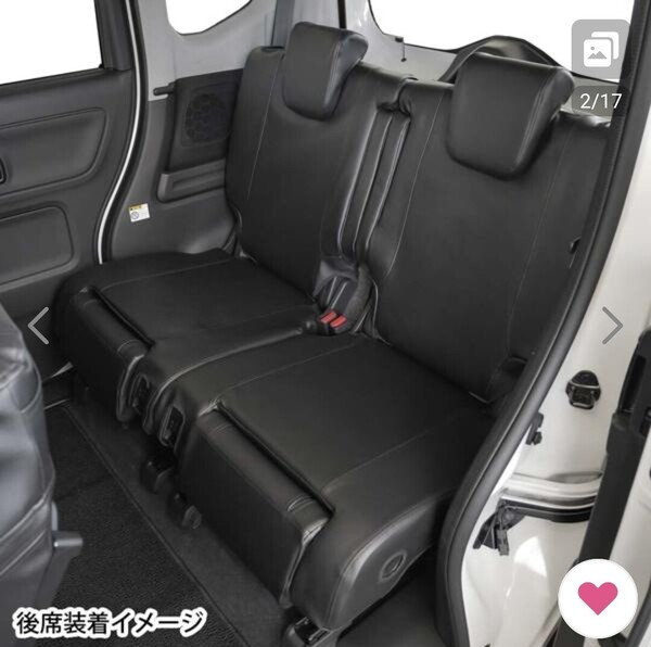 スズキ MK54S MK94S スペーシアカスタム ☆リアシートのみ 専用 シートカバー 2023.11- 軽自動車 ソフトレザーR 合成皮革 ブラック 黒
