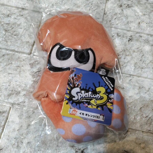 Splatoon3 スプラトゥーン イカ ぬいぐるみS ・オレンジ タグ付き