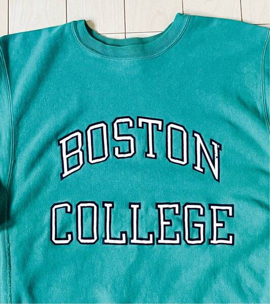 超レアカラー 90s USA チャンピオン リバースウィーブ サイズL BOSTON カレッジ ビンテージ デニム チャックテイラー スウェット