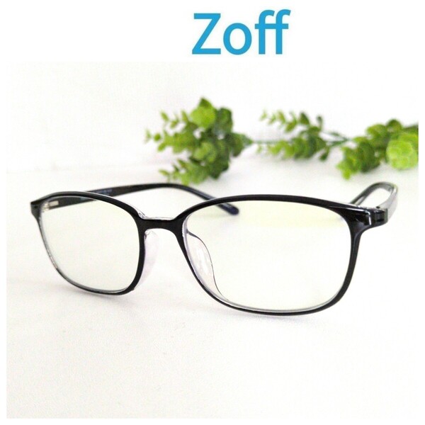 Zoff ゾフ 眼鏡 メガネ ブラック 黒髪 ウェリントン スクエア 軽量 ユニセックス 定番 オシャレ ビジネス クリア 人気 シンプル モード