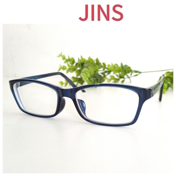 JINS ジンズ 眼鏡 メガネ ブルー スクエア ウェリントン ネイビー 軽量 ユニセックス ビジネス 青 紺 人気 定番 オシャレ