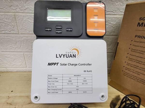LVYUAN (リョクエン)60A MPPTソーラー充電コントローラー 最大入力1600w 最大電力点追従型(MPPT) 12V 24V 自動 最大PV 150V入力