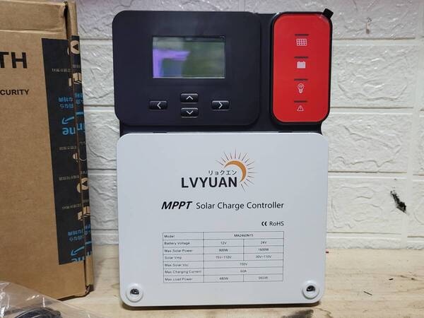 LVYUAN (リョクエン)60A MPPTソーラー充電コントローラー 最大入力1600w 最大電力点追従型(MPPT) 12V/24V 自動 最大PV 150V入力