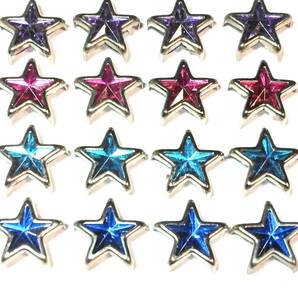 スタッズ レザークラフト ラインストーン11ミリ星型 4色 100個セット