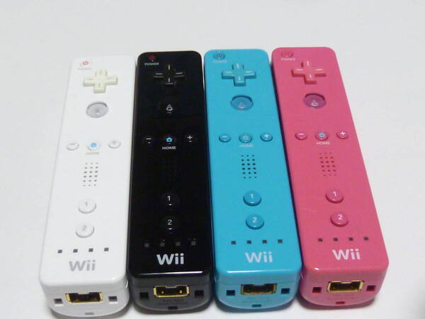 R06【送料無料 即日発送 動作確認済】Wii リモコン 4個セット 任天堂 純正 RVL-003 ピンク ブルー ブラック コントローラ コントローラー