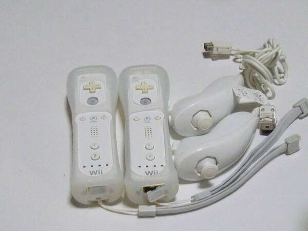 R079【送料無料 即日発送 動作確認済】Wii リモコン ストラップ ジャケット ヌンチャク 2個セット 任天堂 純正 RVL-003 コントローラー
