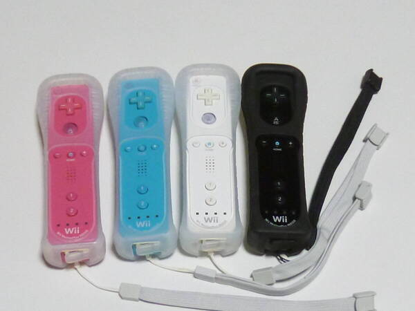 RSJ02【送料無料 即日発送 動作確認済】Wii リモコン モーションプラス 4個セット 任天堂 純正 RVL-036 ホワイト ブラック ブルーピンク