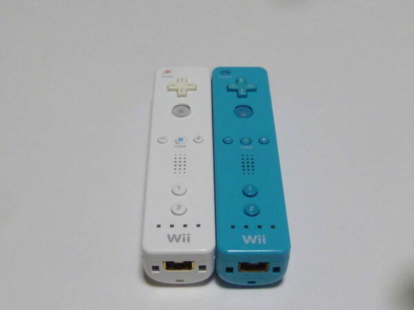 R090【送料無料 即日発送 動作確認済】Wii リモコン 2個セット 任天堂 純正 RVL-003 白 ホワイト 青 ブルー コントローラ コントローラー