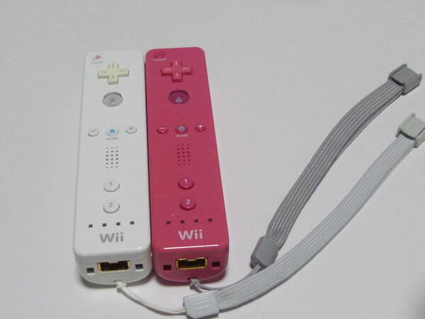 RS01【送料無料 即日発送 動作確認済】Wii リモコン ストラップ 2個セット 任天堂 純正 RVL-003 ホワイト ピンク コントローラー