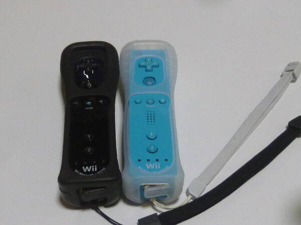 RSJ09【送料無料 即日発送 動作確認済】Wii リモコン モーションプラス内蔵 ストラップ ジャケット 任天堂 純正 RVL-036 ブラック ブルー