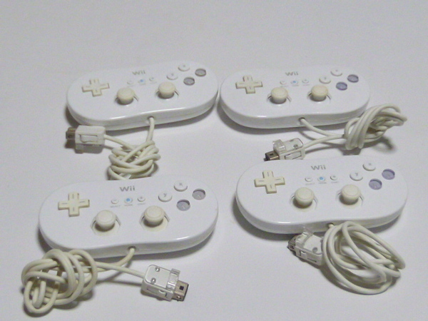 C09【送料無料 即日発送 動作確認済】クラシックコントローラ 4個セット シロ Wii 任天堂 純正品 クラシックコントローラー コントローラー