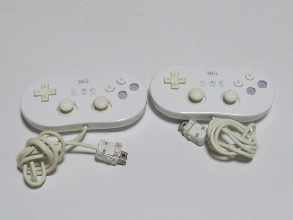 C07【送料無料 即日発送 動作確認済】クラシックコントローラ 2個セット シロ Wii 任天堂 純正品 クラシックコントローラー コントローラー