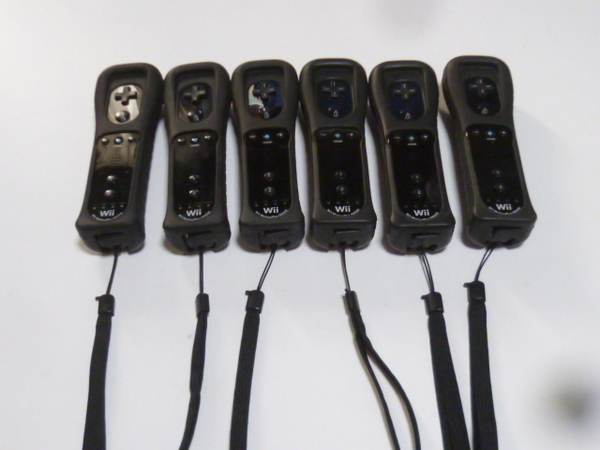 R42【動作確認済 即日発送 送料無料】Wii リモコン モーションプラス ジャケット ストラップ 6個セット RVL-036 任天堂 純正 黒 ブラックト