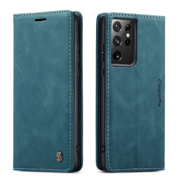 Galaxy S21 Ultra 5G ケース Galaxy s21 Ultra カバー ギャラクシー S21 ウルトラ レザーケース SC-52B カード収納 手帳型 ブルー