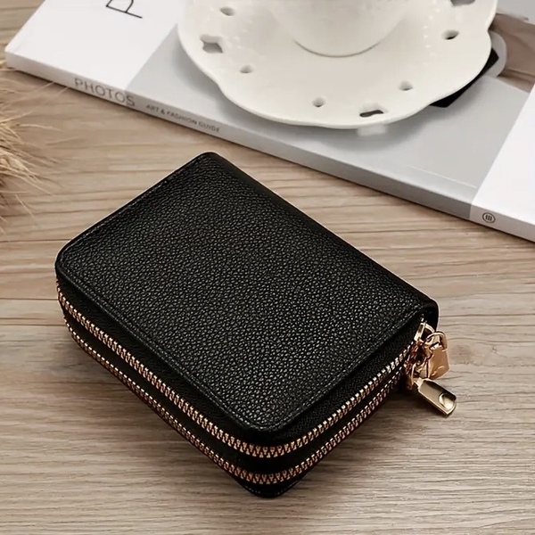 新品 ダブルファスナー財布 黒