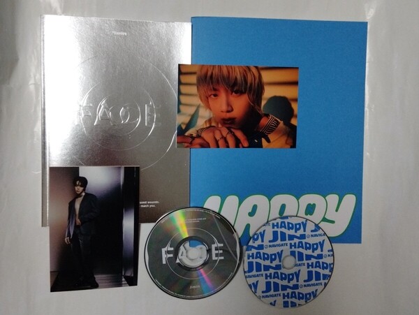 送料込み BTS CD 2個セット ジミン ☆FACE☆ 6曲 & ジン ☆HAPPY☆ 6曲 韓国盤 ソロアルバム K-POP