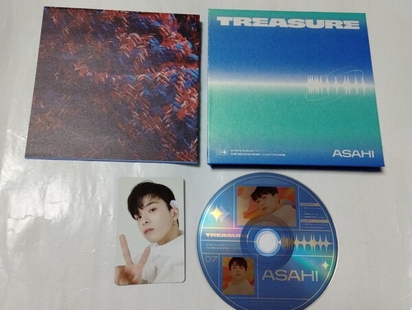 送料込み TREASURE CD トレカ ポスター 1st MINI ALBUM ☆THE SECOND STEP : CHAPTER ONE☆ ASAHI ver. 韓国盤 アサヒ K-POP