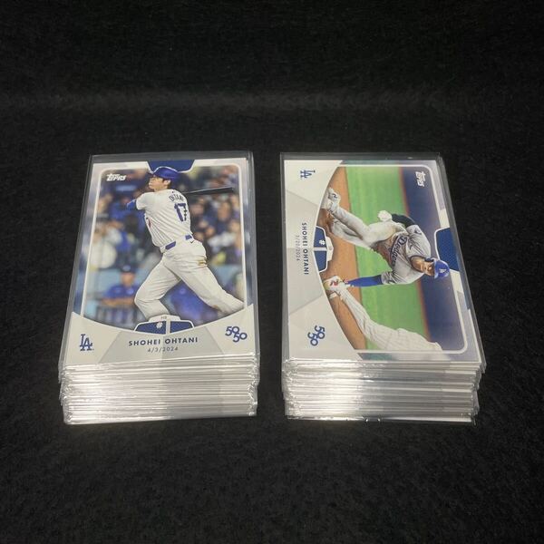 2024 Topps 大谷翔平 50/50 BOX ベースカード HR 1-50 SB 1-50 計100枚 コンプリートセット スリーブ入り ドジャース Dodgers Ohtani HR SB