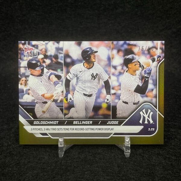 2025 Topps Now MLB ヤンキース ジャッジ ゴールドシュミット べリンジャー 3者連続ホームラン 記念 50枚限定 ゴールドホイル MVP