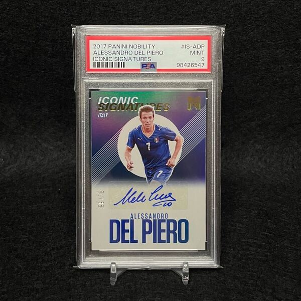 2017 Panini Nobility Soccer ICONIC SIGNATURES Alessandro del Piero アレッサンドロ デルピエロ 直筆サインカード PSA9 ユベントス