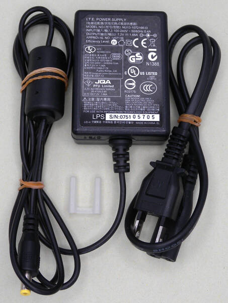 送料無料 FUJITSU 富士通 スキャナー ScanSnap S1300i S1300 S300 純正 ACアダプター NU13-1072166-I3 NU13-1072166-13 7.2V 1.66A 黒色