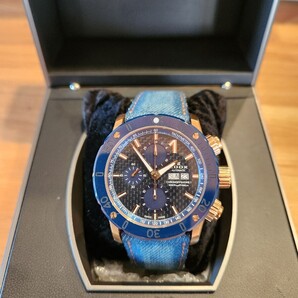 美品 ベルト3種類付き EDOX エドックス クロノオフショア1 セラミック オートマチック 自動巻き