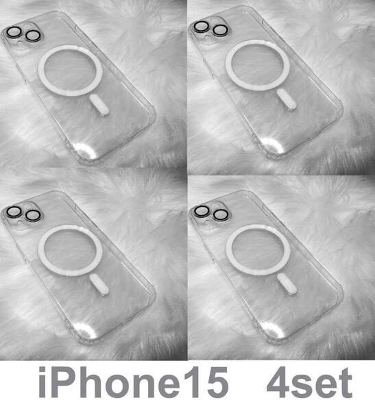 iPhone15 ケース 4set 【未使用】 カバー クリア レンズ保護一体型