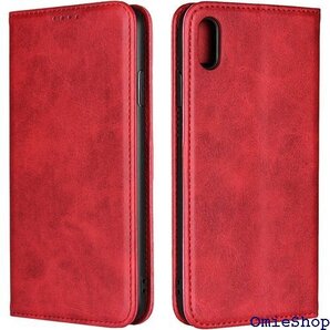 iPhone XS Max スマホ ケース 手帳型 i カバー クラシック 落ち着いた色 便利 レトロ レッド 50