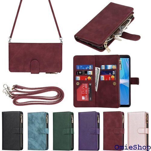 Eastwave for Xperia 10 III 銭入れ ファスナーポケット付き PUレザー 6色 レッド 778