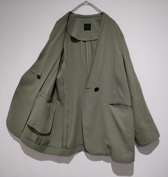 スピックアンドスパン Spick & Span ノーカラー ジャケット イージーケア