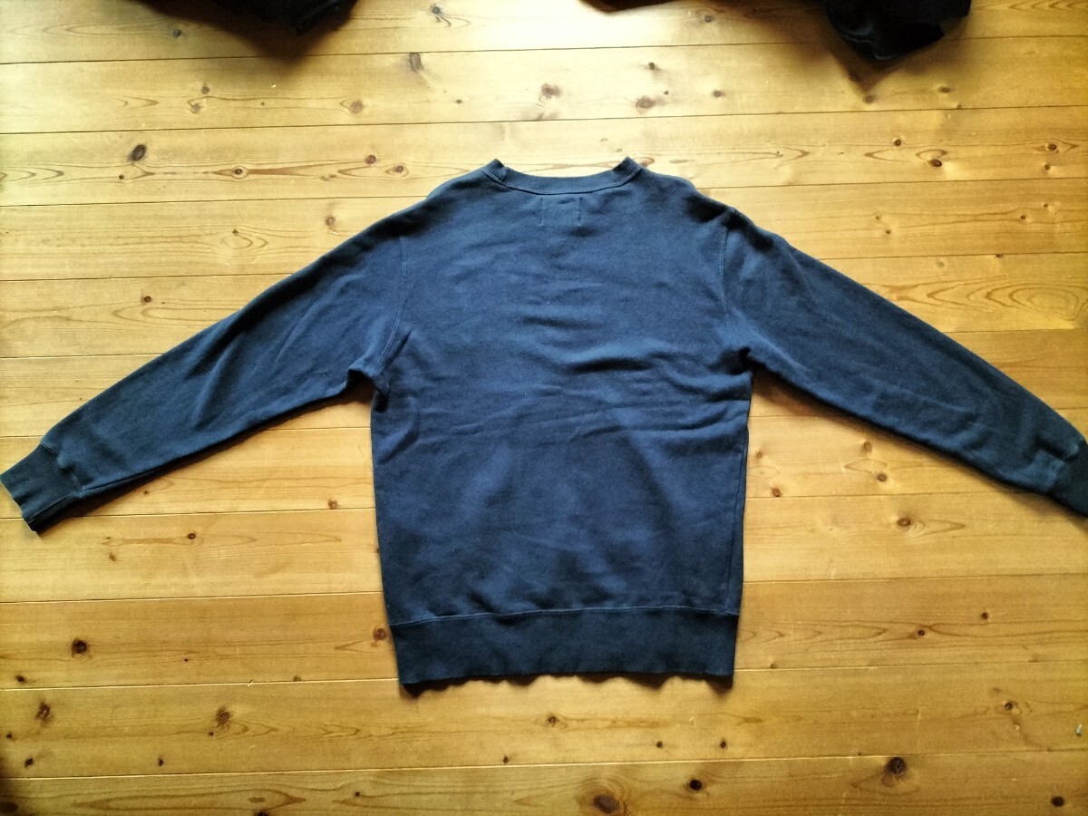 Champion 目無し 前V スウェット トレーナー Lサイズ ネイビー色 ヘ