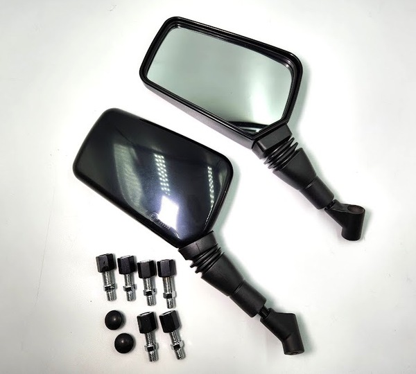 ゼファー400 Z900RS ナポレオンミラー ブラック アダプター付 検/ Z1 MK2 CBX400F Z400FX CB400F ホーク CBR400F ZRX400 GS400 CB400SF