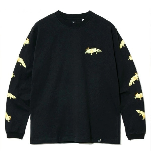 新品 go slow caravan ゴースローキャラバン アメリカコットン ウーパールーパー ロングスリーブ 長袖 Tシャツ ロンT 4 Lサイズ 311904 黒