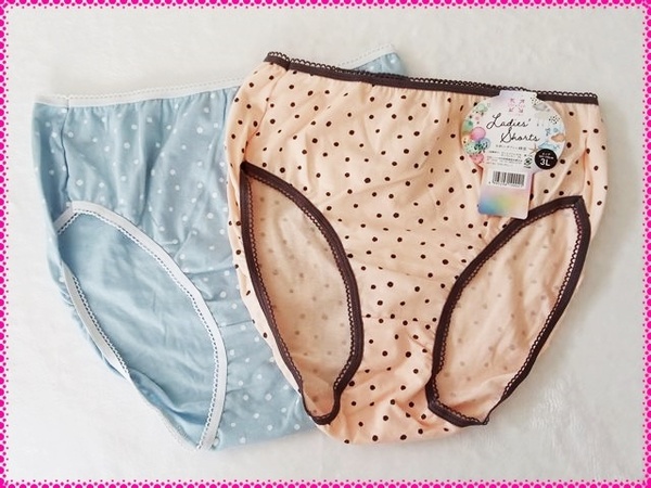 【送料無料】3L * 新品 ☆ かわいいドット柄 薄手ストレッチショーツ2枚♪