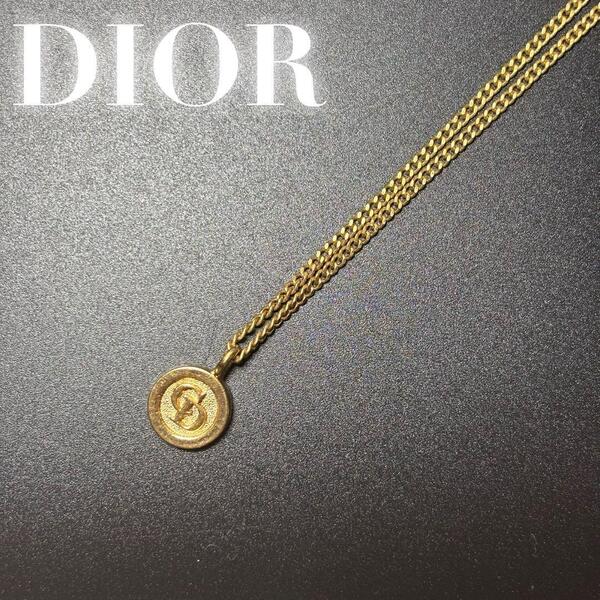 Christian Dior ネックレス サークルモチーフ CDロゴ ゴールド