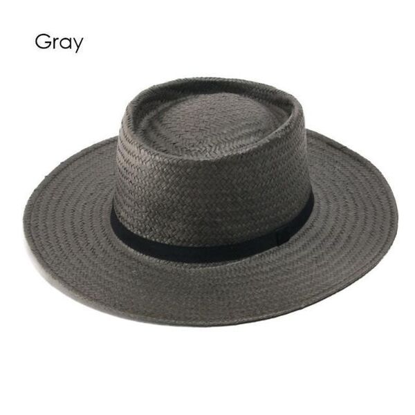 レディース ペーパーカンカン帽HAT/ストローハット/麦わら帽 新品 グレー