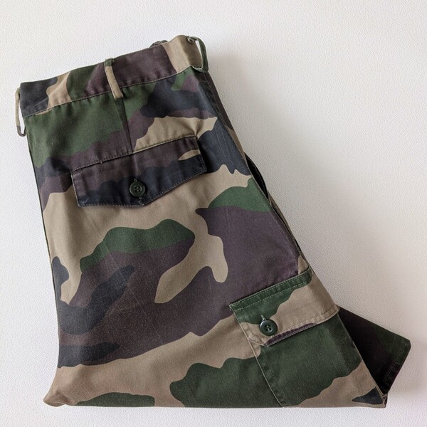 フランス軍/民間品 CE迷彩/ミリタリーパンツ/古着/実寸W34L26【L1760】
