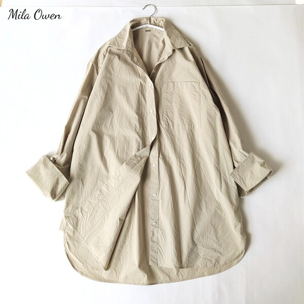Mila Owen ミラオーウェン 隠し釦ダウンオーバーシャツ