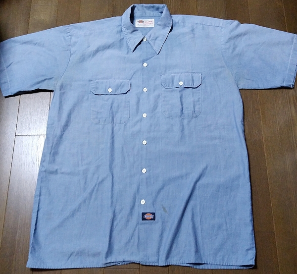 半袖シャツ - Dickies (XL/ライトブルー) / 古着, 青, 水色, ディッキーズ, ワークシャツ, フルボタン, LL