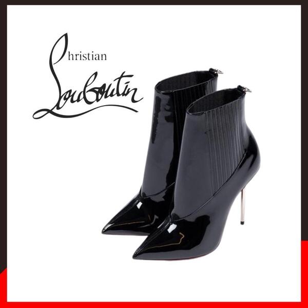 ○★新品 未使用 Christian Louboutin エピックショートブーツ ブラック 24.5cm相当(クリスチャンルブタン)○●