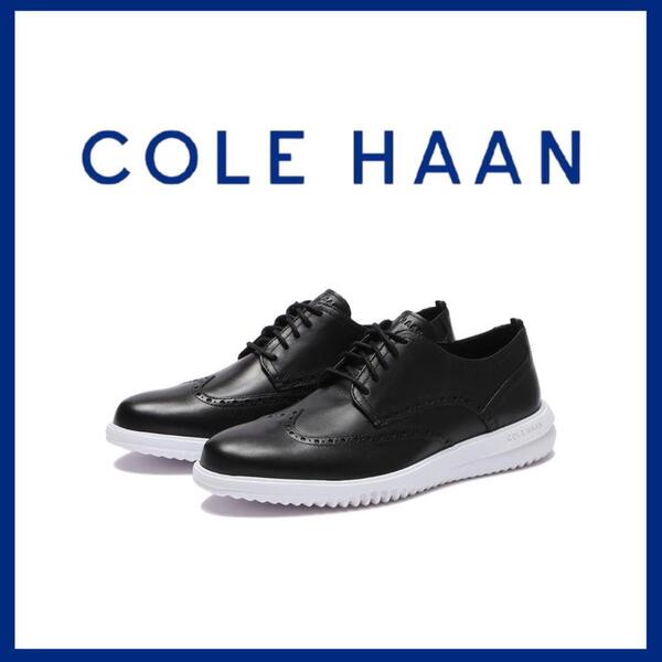 ○★新品未使用 COLE HAAN グランドプラスウィングチップオックスフォード ブラック 26.5cm(コールハーン)○●