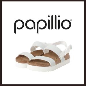 ○★新品 未使用 PAPILLIO キャメロン ポップン 定番ベルクロサンダル ホワイト 25cm(パピリオ)○●