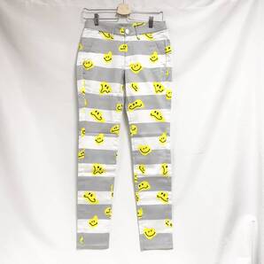 ○★新品未使用 PEARLY GATES(パーリーゲイツ) SMILEボーダーパンツ 1 グレー系★○